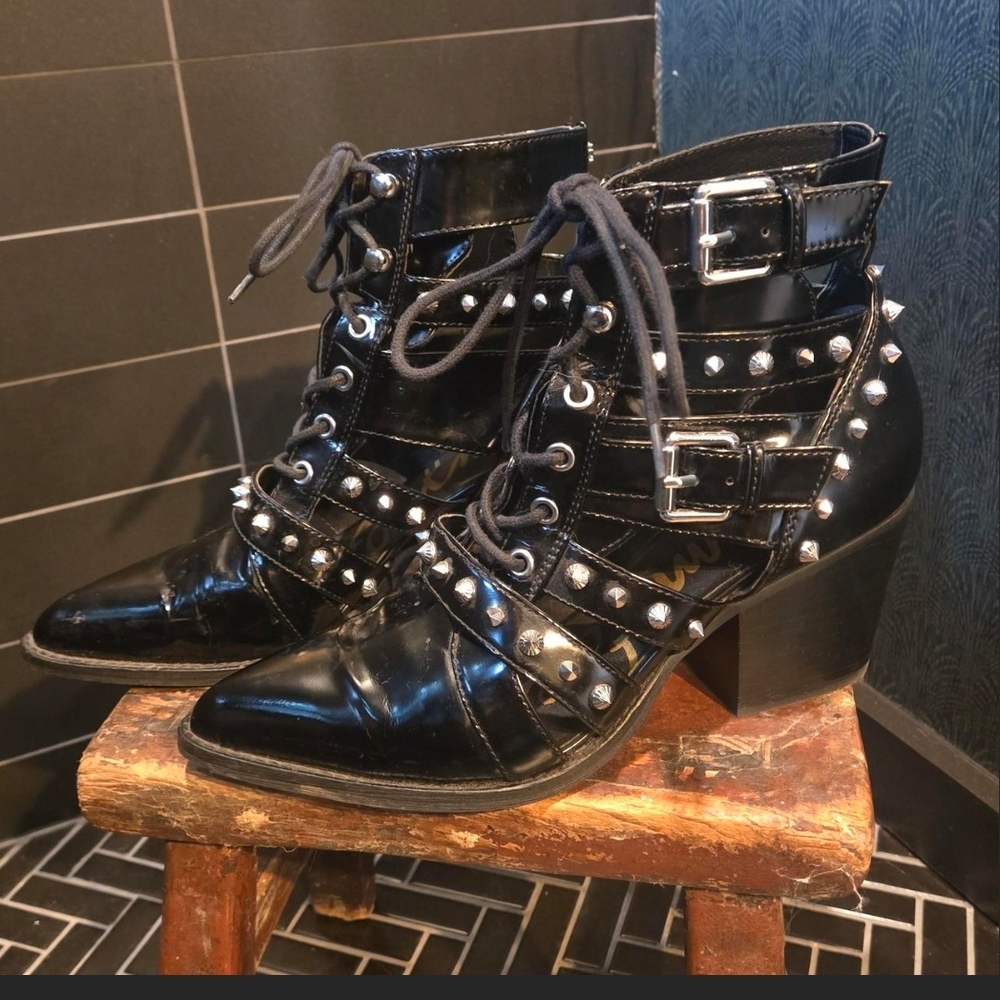 Black Studded Ankle Boots